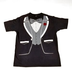 Vintage 1980 Tuxedo T-Shirt Single Stitch Men's Size XL Made In The USA